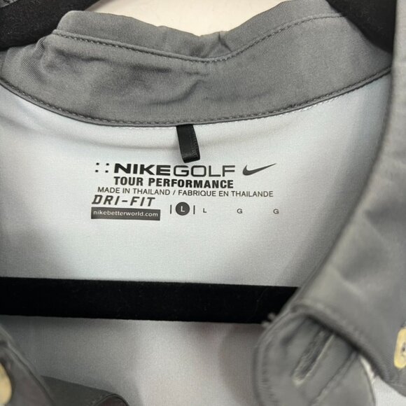 Nike Golf Active Polo Shirt Dri-Fit Blue Tour Performance Large - Picture 3 of 4